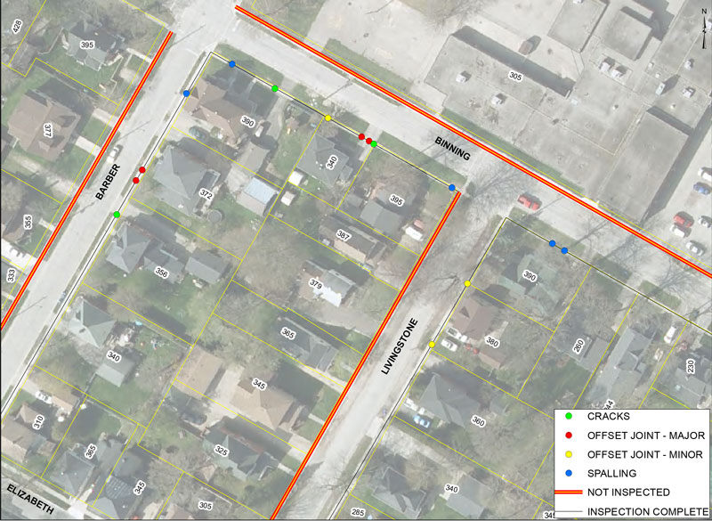 Sidewalk Inspection Aerial View